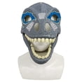 thumbnail image 3 of Máscara de dinosaurio creativa Mandíbula móvil Disfraz de Halloween Máscara de cosplay Sombrero de dinosaurio para Festival Masquerade Fancy Dress Azul Salvador Cubierta de dinosaurio, 3 of 8