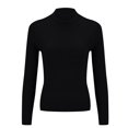 thumbnail image 6 of ManxiVoo Women Knit Pullover Semi High Neck Classic Stripe Thick Warm Soft Sweater for Everyday Comfort M Size Black, 6 of 8