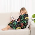 thumbnail image 4 of Colorful Controllers Games Icons Black Pattern Blanket Hoodies for Kids 6-13YR Oversize Wearable Blanket Hoodies for Boys Girls Teens, 4 of 7