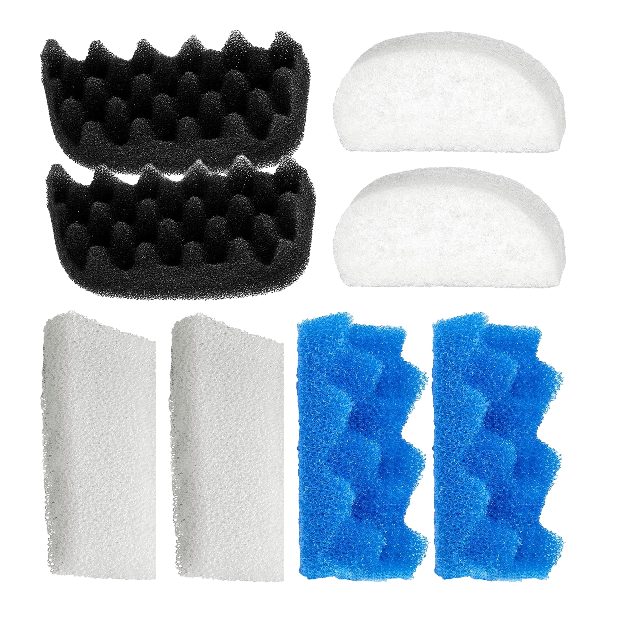 Genligt Aquarium Blue White Black Bio Sponge Foam Value Pack Compatible with Fluval 106, 107, 24 Pack