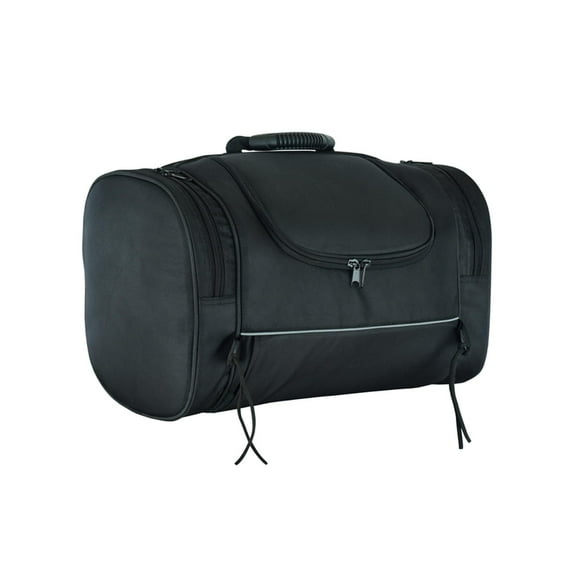 Daniel Smart Motorcycle  Sissy Bar Roll Bag with Multiple Pockets - Secure Your Luggage and Stuff with Ease - Includes Rain Cover for All-Weather Protection - Perfect for Motorcycle Touring – Black