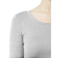thumbnail image 4 of J. METHOD Women's Long Sleeve Scoop Neck Crop Top Solid Basic Casual Cropped T Shirts NEWT19 Heather Gray M, 4 of 6