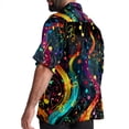 thumbnail image 3 of Note Men's Short Sleeve Beach Shirts, Casual Printed Button Down, Summer Unisex Spread Collar Tops, 3 of 6