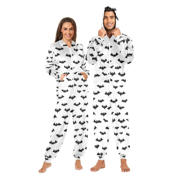 joogoo Bat Silhouettes Unisex Adults Onesies Pajamas Jumpsuits L