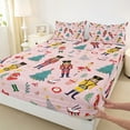thumbnail image 3 of Feelyou Christmas Nutcracker Queen Sheet Sets for Kid, Dreamy Princess Fairy Flat Sheet, Xmas Tree Gift Queen Fitted Sheet, Super Cozy Room Decor, 4-Piece, 3 of 7
