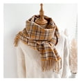 thumbnail image 2 of Womens Plaid Scarf Large Long Blanket Check Wrap Shawl with Tassel, 2 of 8