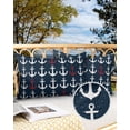 thumbnail image 3 of Nautical Red and White Anchors Outdoor Pillow Covers Set of 2,Decorative Waterproof Throw Pillow Case,Ocean Element on Dark Blue Cotton Linen Soft Cozy Cushion Pillowcases, 3 of 7
