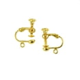 thumbnail image 4 of yuksok 12 Pièces en Laiton Non Piercing Réglable Vis Boucle d'Oreille Clips Crochets Bijoux Métiers d'Or, 4 of 7