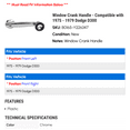 thumbnail image 2 of Window Crank Handle - Compatible with 1975 - 1979 Dodge D300 1976 1977 1978, 2 of 2