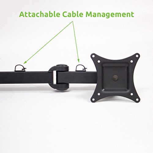 NavePoint Triple LCD Monitor Desk Mount Stand Heavy Duty Adjustable 3 Screens Upto 27-Inches Black