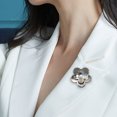 thumbnail image 2 of CSChome Imitation Leather Tie Faux Leather Necktie - Metal Buckle Pearl Flower Design Adjustable Japanese Punk Style, 2 of 7