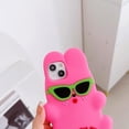 thumbnail image 4 of 3D Cool Rabbit Case for iPhone 12/12 Pro 6.1",Creative Cartoon Cool Sunglasses Rabbit Case for Women Girls Teens Kids,Cute Kawaii Character Bunny Soft Silicone Case for iPhone 12/12 Pro 6.1 inch, 4 of 12