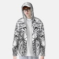 thumbnail image 2 of Gaeub Intricate Cat Mandala Men's and Women's UPF 50+ Long-Sleeved Sun Protection Clothing, Fishing Shirt Long Sleeve Zip-Large, 2 of 7