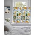 thumbnail image 3 of Sunflowers Living Room Curtains 2 Panel, Spring Gnomes Daisy Hydrangea Flowers Blue Plaid Cafe Window Treatment, Farmhouse Bedroom Bathroom Kitchen Curtains Drapes 104"x54", 3 of 6