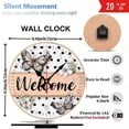 thumbnail image 5 of Christmas Cardinal Poinsettia Round Wall Clock Silent Rustic Holiday Farmhouse Decor, 5 of 5