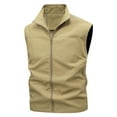 thumbnail image 3 of UVEASISHA Men's Casual Vest Outdoor Lightweight Fishing Vest Outdoor Travel Photo Sleeveless Cargo Jacket with Zipper Pockets Khaki 3XL, 3 of 10