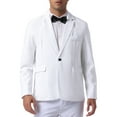 thumbnail image 1 of BLAZER FORMAL DE UN SOLO BOTóN PARA HOMBRE INSPIRE CHIC, AJUSTE REGULAR, SOLAPA DE M, BLANCO, 1 of 1