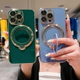 thumbnail image 4 of for iPhone 12 Pro Max Case, Compatible with MagSafe, Luxurly 360° Rotatable Magnetic Ring Stand Case, Phone Case for iPhone 12 Pro Max with Camera Lens Protector for Women Girls, Blue, 4 of 12