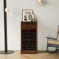thumbnail image 2 of Homy Casa Modular Wine Cabinet with Drawer for Dining Room & Living Room Storage, Walnut, 2 of 9
