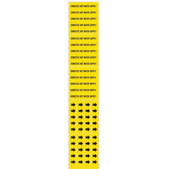 Brady Pipe Marker,Domstic Hot Water Supply 7089-3C