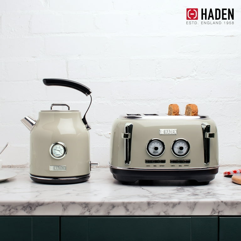 Haden Dorset Slice Wide Toaster Electric Water Kettle, Putty