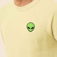 thumbnail image 5 of Dalix Alien Embroidered Fleece Crewneck Long Sleeve Sweatshirt Mens in French Vanilla S Small, 5 of 5