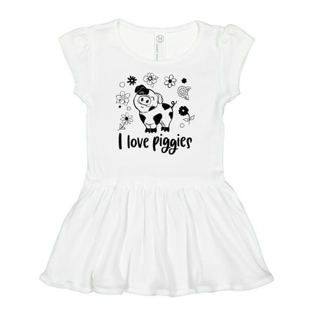 

Inktastic I Love Piggies Cute Pig and Flowers Gift Baby Girl Dress