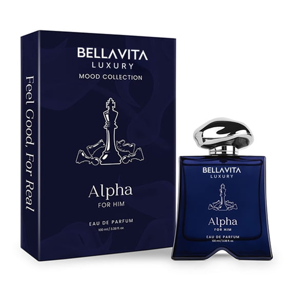 BELLAVITA Luxury Mood Collection ALPHA Perfume for Men 100ml | Pheromone Inspired Technology Long Lasting Fragrance | Notes of Floral, Woody and Citrus | Gourmet, Spicy Premium Fragrance