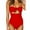 Red, variant on Women Swimsuits One Piece Push Up Tankini Sets Plus Size Beachwear Swimsuit Bikini Red M