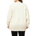 thumbnail image 3 of Agnes Orinda Women's Plus Size Sweaters Long Sleeve Open Front Cardigans with Pockets 1X Apricot, 3 of 5