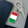thumbnail image 5 of Hungary Flag Keychain Dog Tag Stainless Steel or 18k Gold, 5 of 16