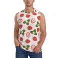 thumbnail image 2 of Lsque Strawberries And Leaf Print Men's Cotton Blend Sleeveless Muscle Shirts (S-3XL)- Moisture Wicking, Odor Protection, UPF 30+,3X-Large, 2 of 8