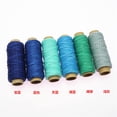thumbnail image 4 of 6pcs 50M Línea de costura de cuero Hilo de cera encerado Mano DIY Herramienta de artesanía de cordón de costura Azul Soledad Hilo de cera plana, 4 of 8
