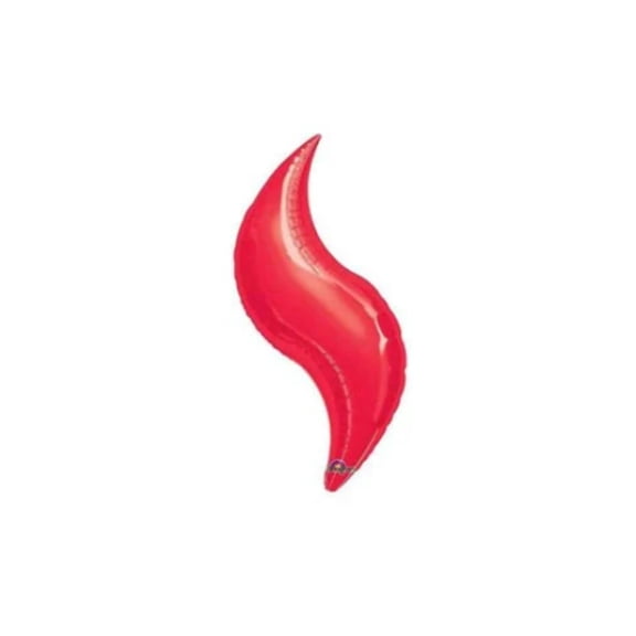 36" RED CURVE BALLOON • Large Shape Foil Mylar Balloon • Party Supplies Decorations Foil Mylar Balloon