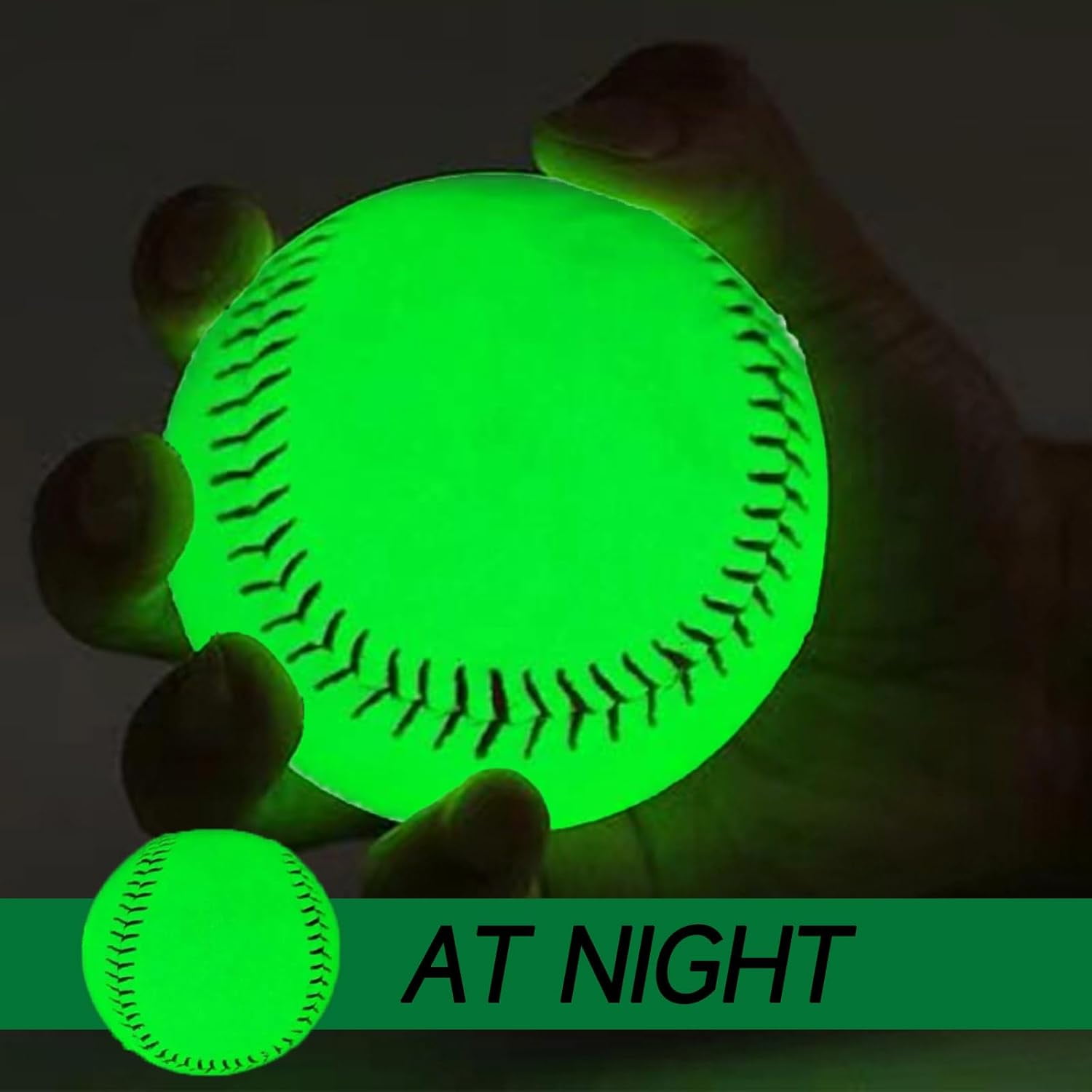 ABPETE  Light Up Baseballs,Glow in Dark Official Size Balls for Night Practice,Color-Changing, Durable Gift for Boys & Girls(3-Pack)