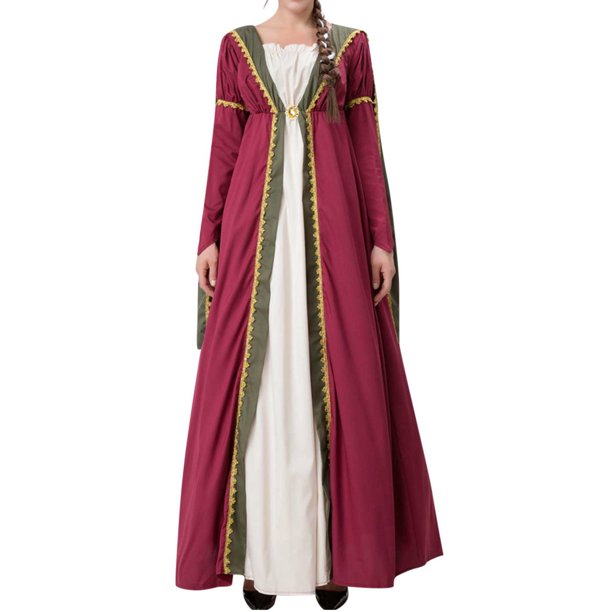 Renaissance Dress for Women Vintage Retro Medieval Cosplay Costume Gothic Gown Maxi Dresses for