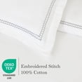 thumbnail image 2 of Dreamology White Duvet Cover Queen 100% Cotton Embroidered 3 Piece Set, Soft, Lightweight T300 Sateen (Zigzag Grey), 2 of 7