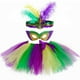 thumbnail image 3 of Falda de tul para carnaval para niñas pequeñas, disfraz festivo de carnaval, tutús para niñas, faldas de tul mullidas de color amarillo, verde y morado, 3 of 5