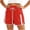 Red, variant on Costeam Womens High Waisted Athletic Shorts Drawstring Casual with Side Pockets Elastic Waist Side Stripe Dolphin Hem Workout Running Short Pants Lightweight Quick Dry Lounge Shorts