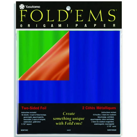Yasutomo Two-Sided Foil Origami Pack, 5-7/8in Square