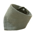 thumbnail image 2 of Babero, paño para eructar, cómodo, triangular, de algodón, agradable para la piel, bandana, babero antibabas, unisex, para bebés, babeo, dentición, ni Verde oscuro, 2 of 8