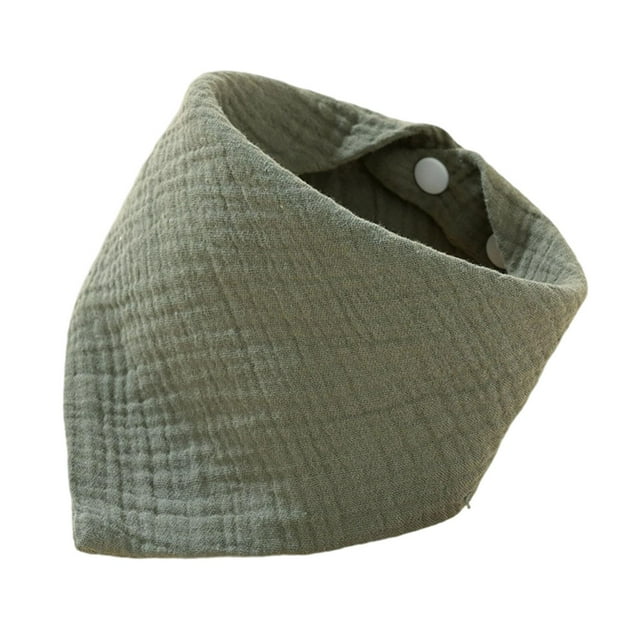Babero triangular absorbente con broches ajustables, babero bandana transpirable, antigoteo, Verde oscuro