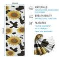 thumbnail image 2 of Black White Cow Pattern Sunflower Hot Yoga Mat Towel Non Slip for Hot Yoga - Quick-Drying Yoga Mat Cover with 4 Corner Pockets with Travel Bag - Hot Yoga Towel Non Slip 74"x26", 2 of 6