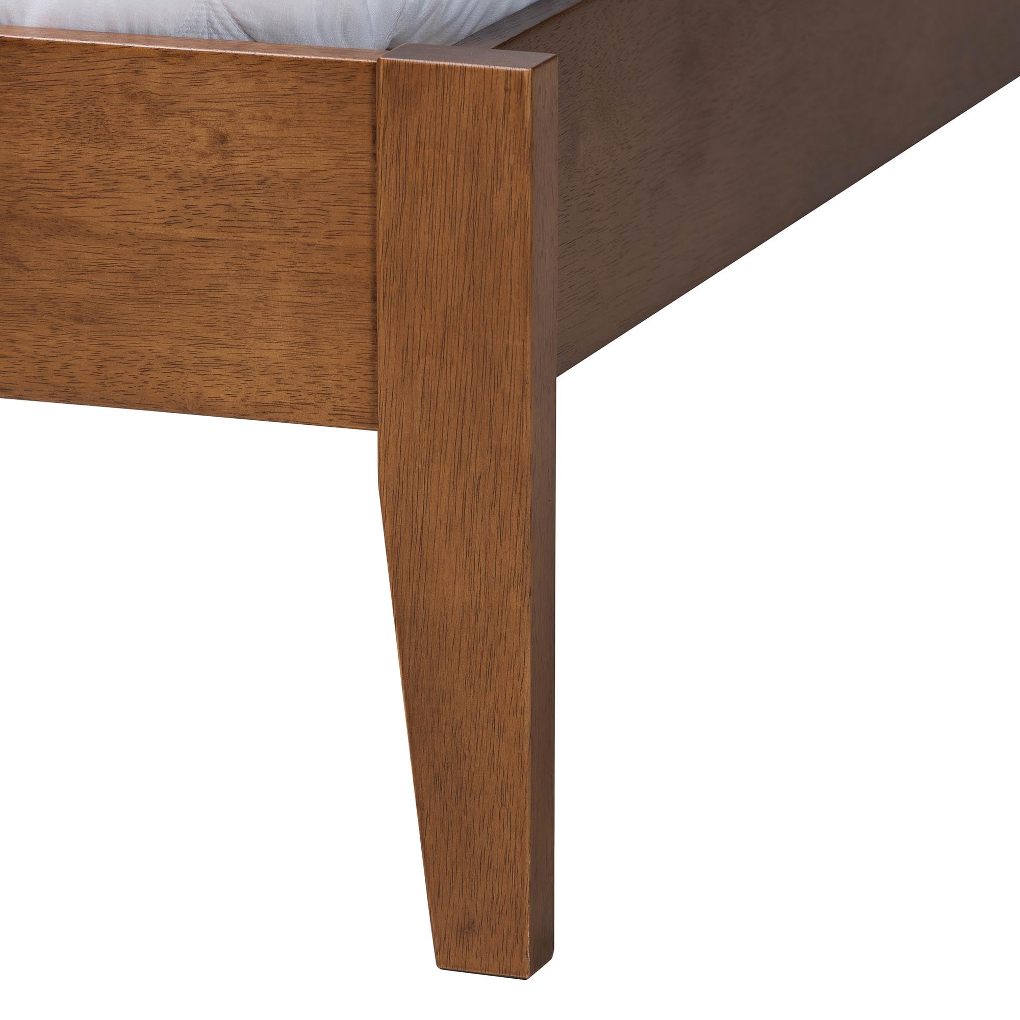 Baxton Studio Fleur Mid-Century Platform Bed, Queen, Walnut Brown