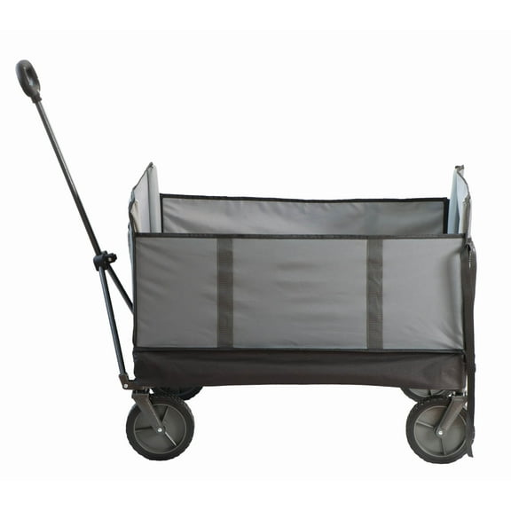 Seina Omni Multi-Purpose Assembled in USA Outdoor Wagon in Gray, High Strength Polyester Fabric. Easy Access Side Door. Compact Folding Design