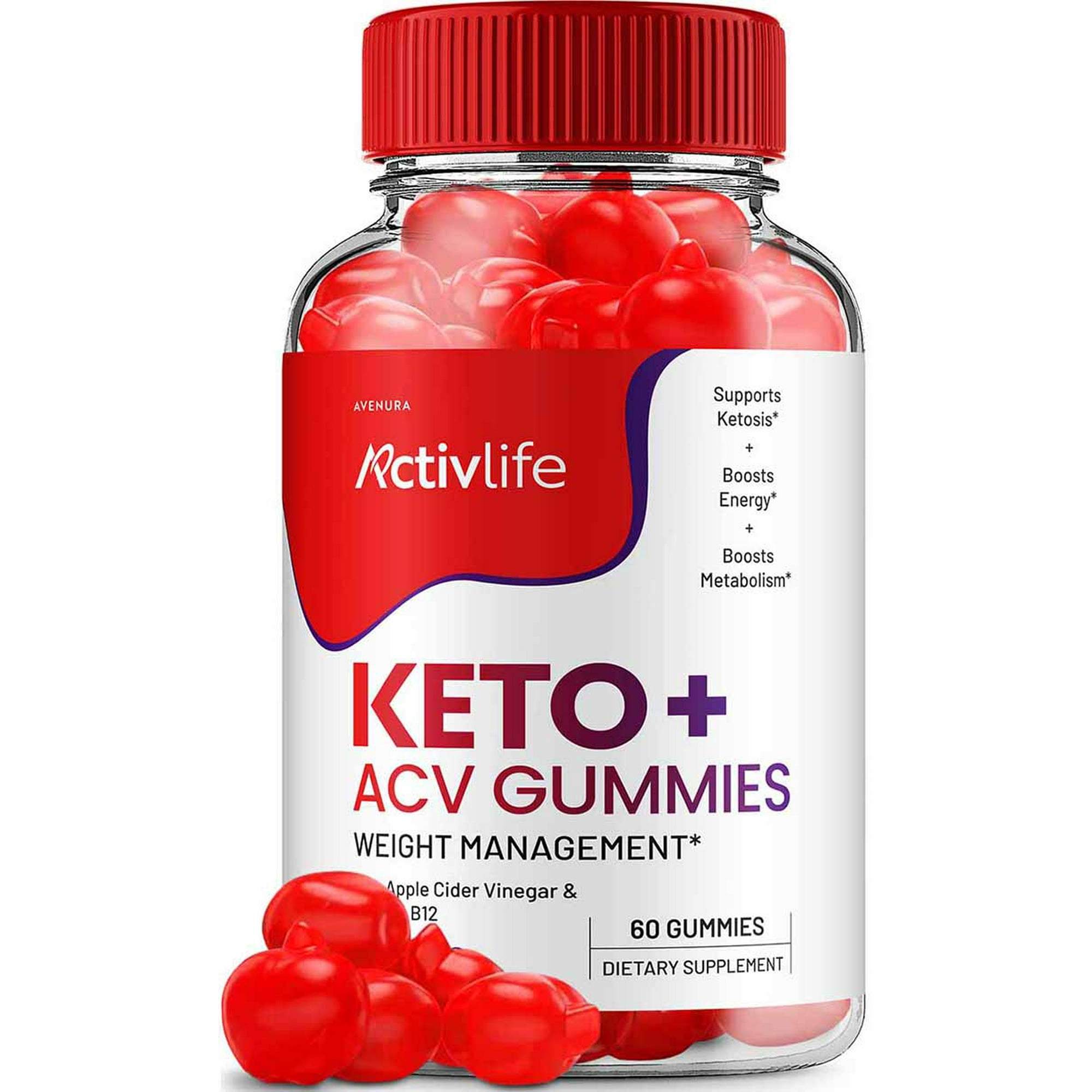 Activlife Keto ACV Gummies, 60 Gummies, Advanced Weight Management by Avenura