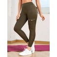 thumbnail image 4 of Workout Cargo Leggings with Pockets for Women Hidden Butt Lifting Leggings Gym Yoga Pants Army Green S, 4 of 7