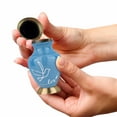 thumbnail image 6 of Trupoint Memorials Modern Love Light Blue Small Keepsake Urns for Human Ashes - Set of 4 - with Velvet Bags, 6 of 7