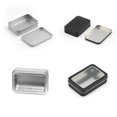 thumbnail image 3 of stanreset Metal Rectangle Storage Window Case Sealing Organizer Packaging Box Money Jewelry Necklace Coin Key Traveling Window black 107*73*25mm, 3 of 6