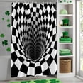 thumbnail image 4 of Shower Curtain, Abstract Black White Checkered Waterproof Shower Curtain Set with Hooks for Bathroom Showers,Stalls and Bathtubs,60x72In Vortex Style Buffalo Plaid, 4 of 9
